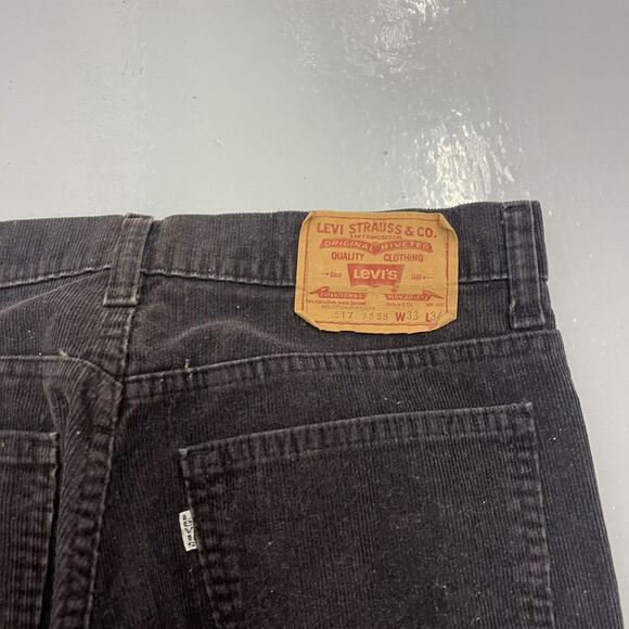 Vintage 70s Levi's 517 Flared Navy Corduroys 32x32 - Picture 4 of 6